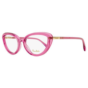 Pomellato Cat Eye Eyeglasses PM0112O 003 Transparent Pink 53mm